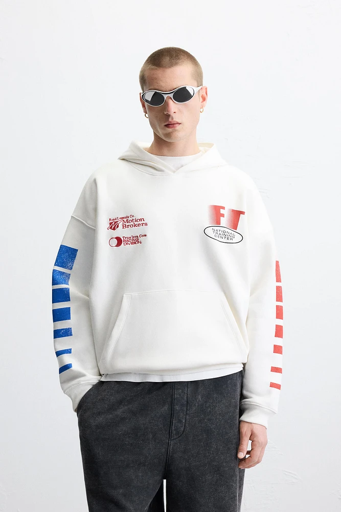 SWEAT À CAPUCHE IMPRIMÉ RACING