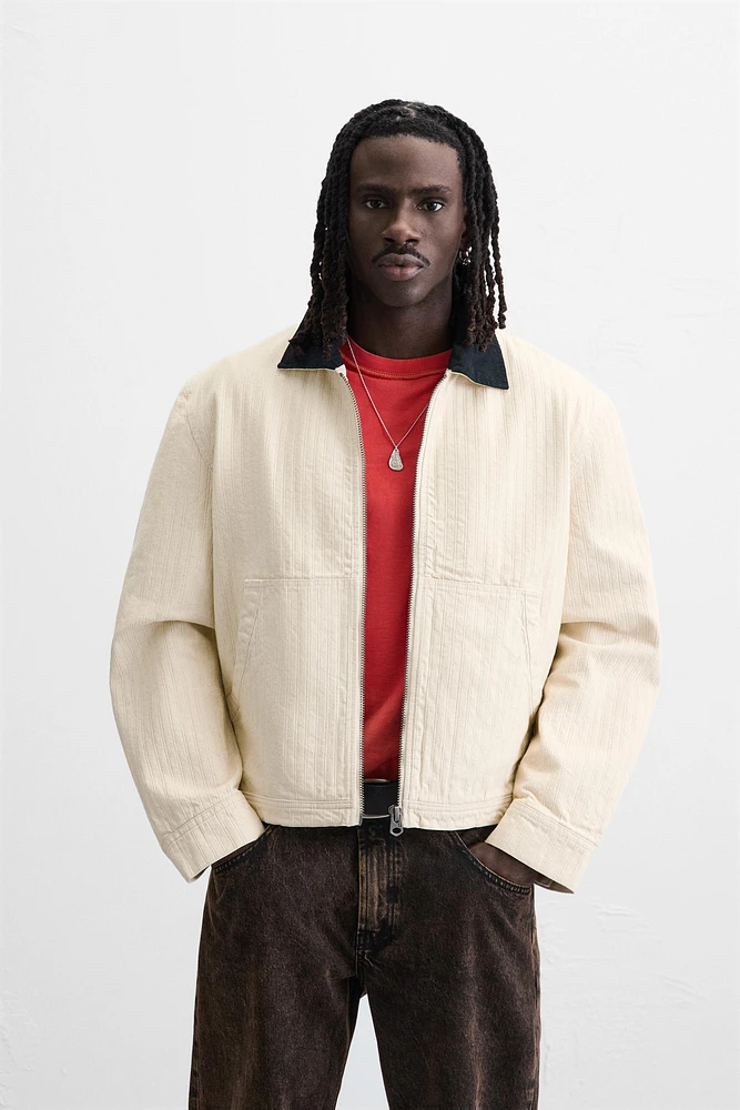 BLOUSON AVEC COL BIMATIÈRE