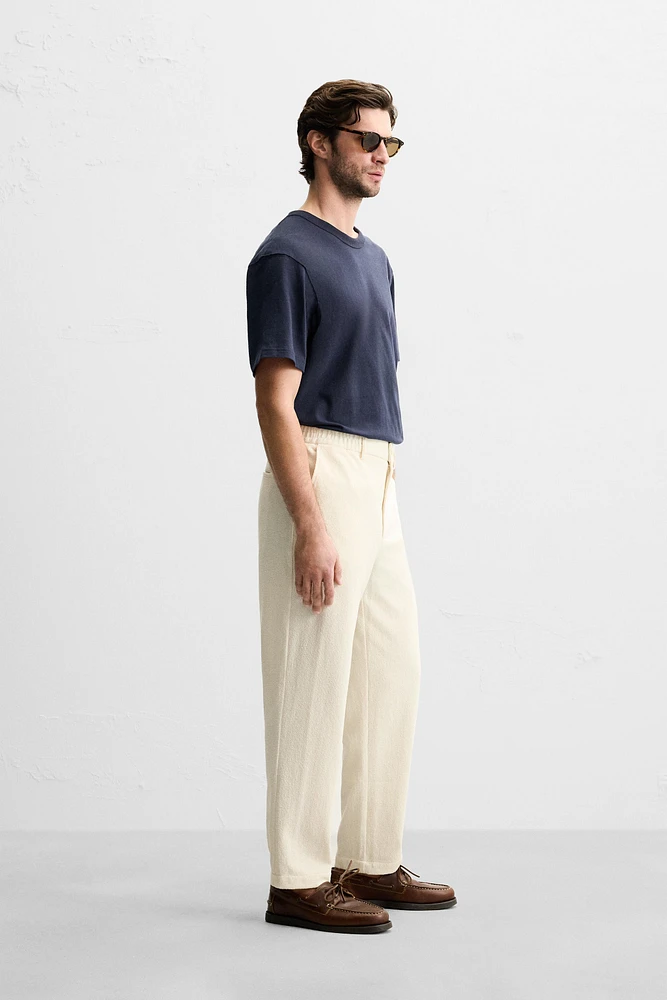 PANTALON À TEXTURE VELOURS BOUCLÉ