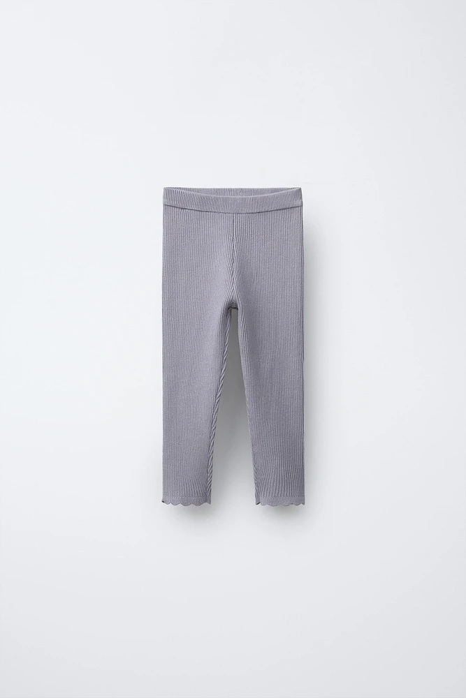 RIBBED KNIT LEGGINGS