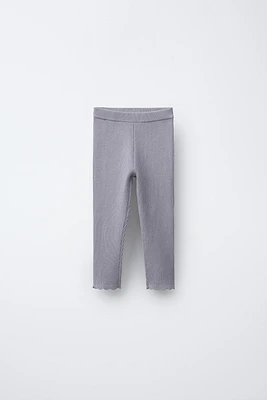 RIBBED KNIT LEGGINGS