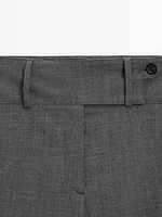Straight trousers with wide waistband