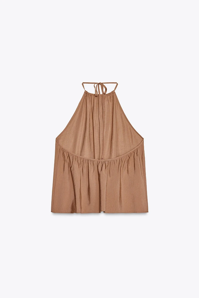FLOWY HALTER TOP