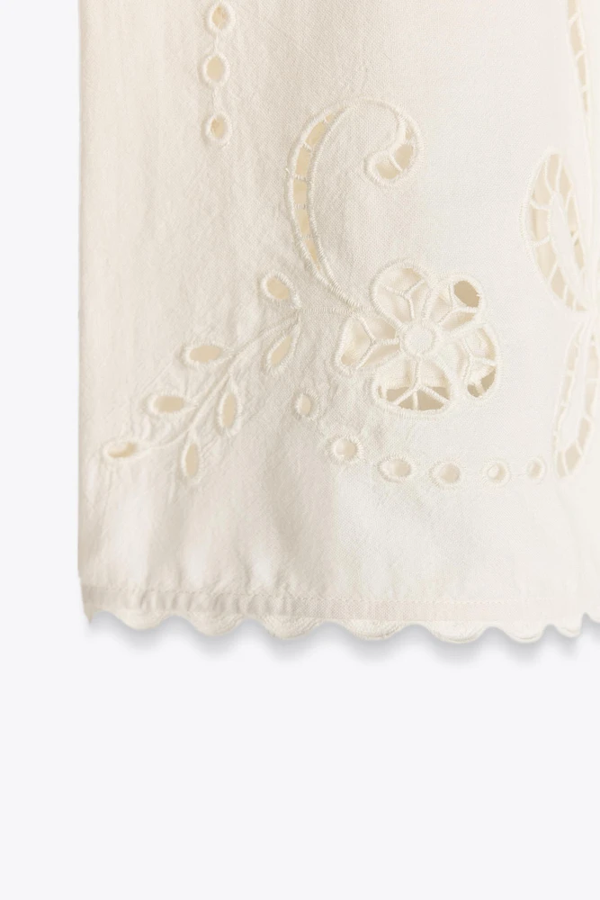 ZW COLLECTION EMBROIDERED TOPSTITCHING TOP