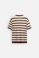 STRIPED JACQUARD KNIT T-SHIRT