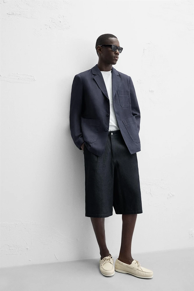 STRUCTURED HERRINGBONE OVERSHIRT