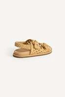 RAFFIA-EFFECT BUCKLE SANDALS