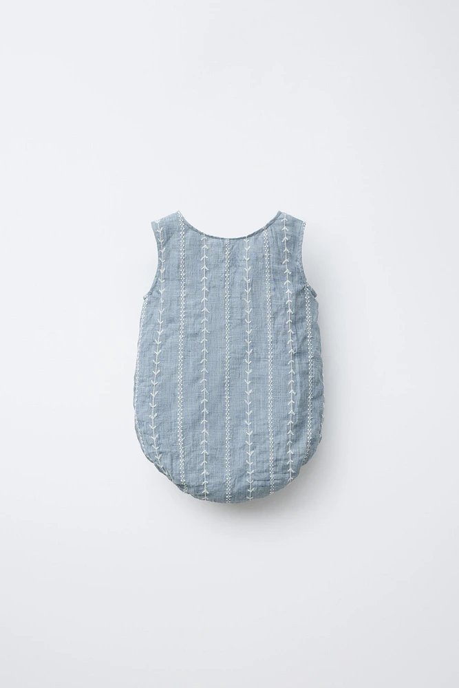 EMBROIDERED ROMPER
