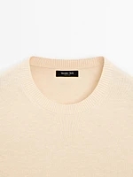 Cotton blend knit sweater