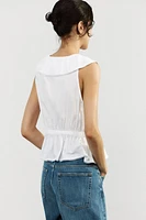 PETER PAN COLLAR POPLIN TOP