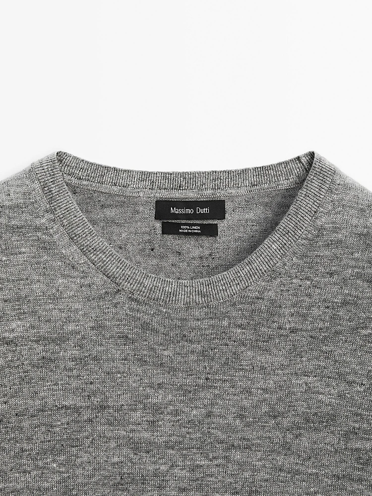 100% linen short sleeve knit T-shirt