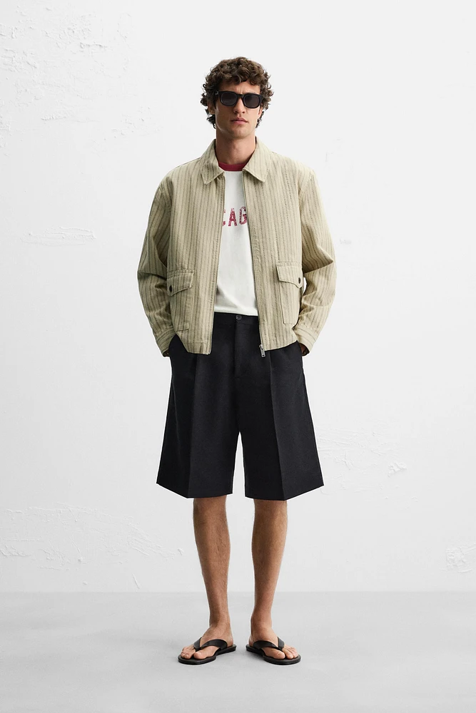 HERRINGBONE STRIPE OVERSHIRT