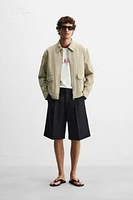 HERRINGBONE STRIPE OVERSHIRT