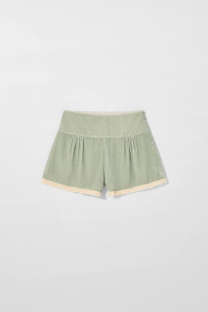 VELVET LACE SHORTS KATE MOSS X ZARA