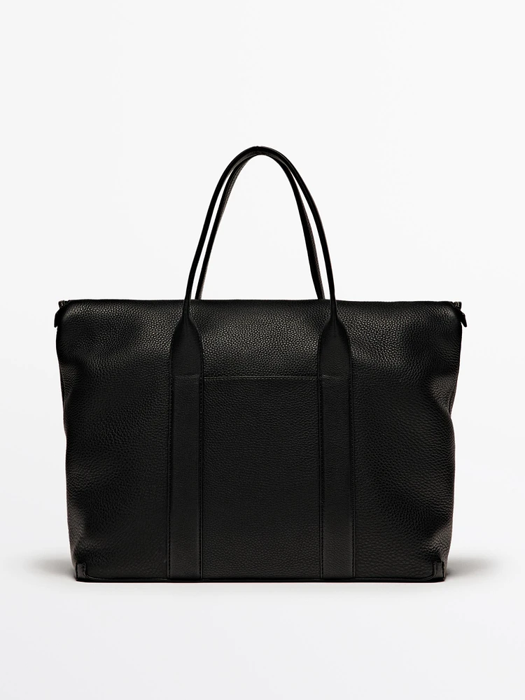Soft grainy leather briefcase