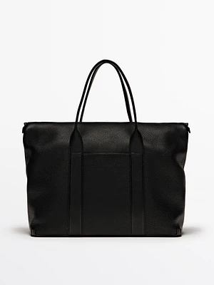Soft grainy leather briefcase