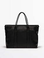 Soft grainy leather briefcase