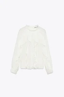 RUFFLED LACE INSERT BLOUSE