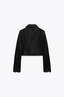 SHORT FAUX SUEDE JACKET