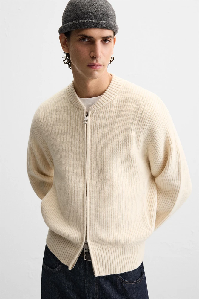 ZIPPERED KNIT JACKET