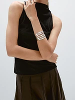 Metallic-effect halterneck top