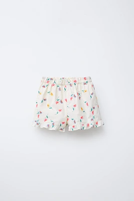 EMBROIDERED FLORAL SHORTS