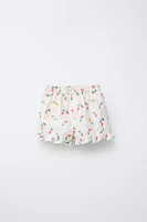 EMBROIDERED FLORAL SHORTS