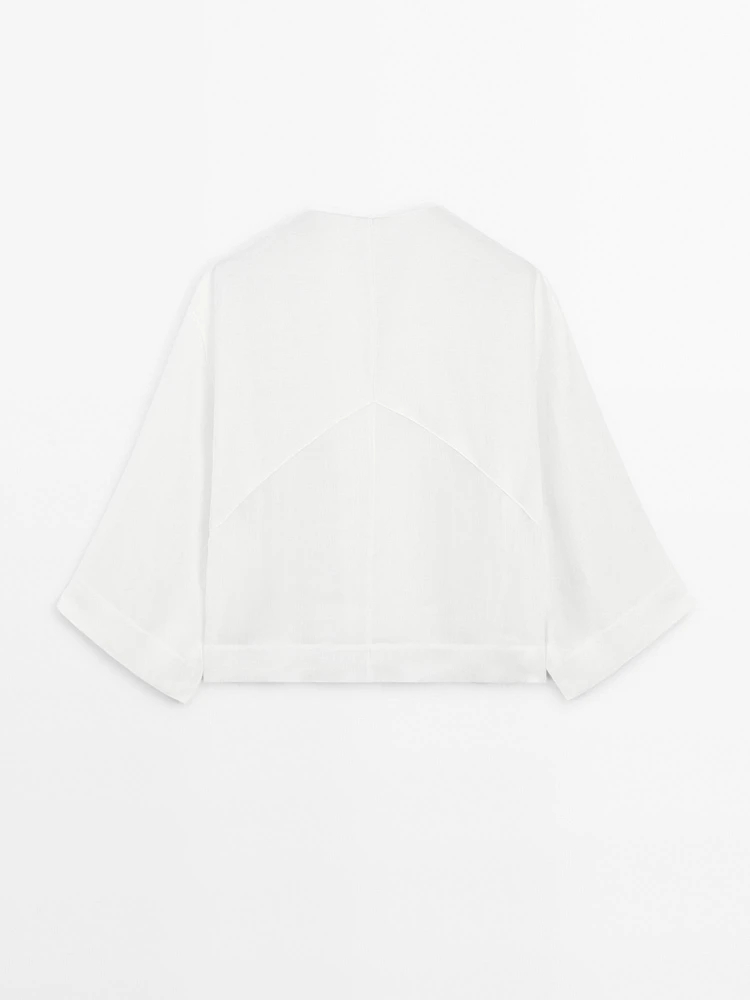 Blouse fluide lin coutures apparentes