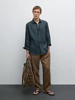 100% linen slim fit shirt