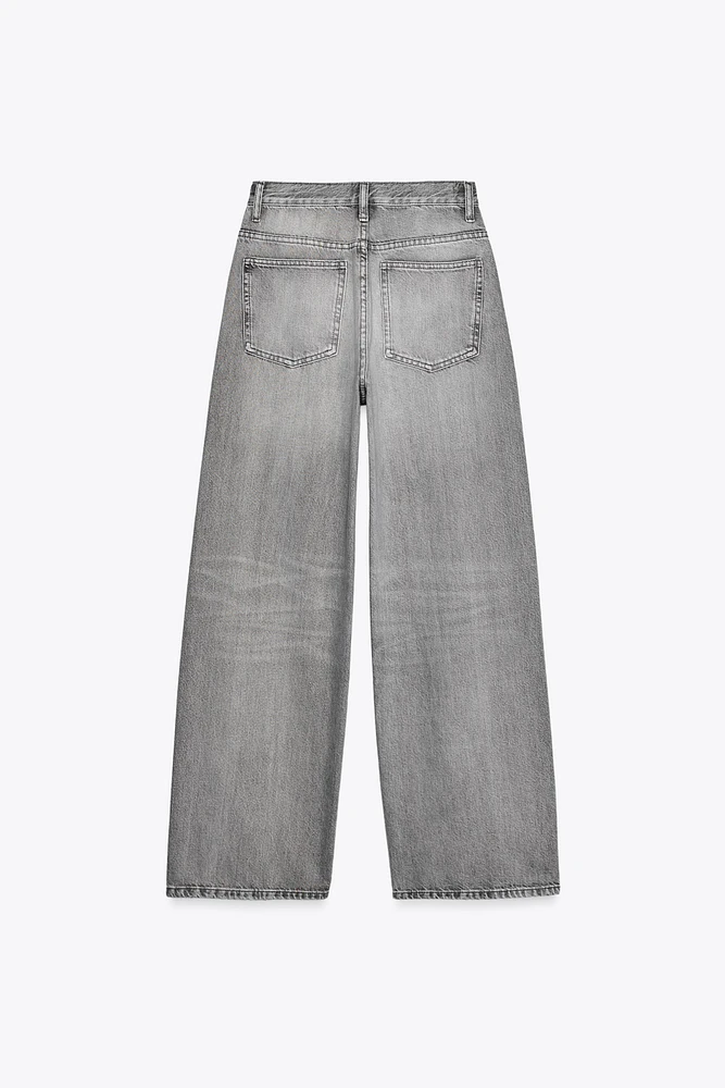 TRF HIGH-WAIST WIDE LEG CROSSOVER JEANS