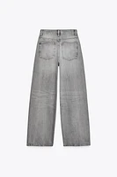TRF HIGH-WAIST WIDE LEG CROSSOVER JEANS