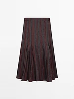 Striped flowing midi skirt