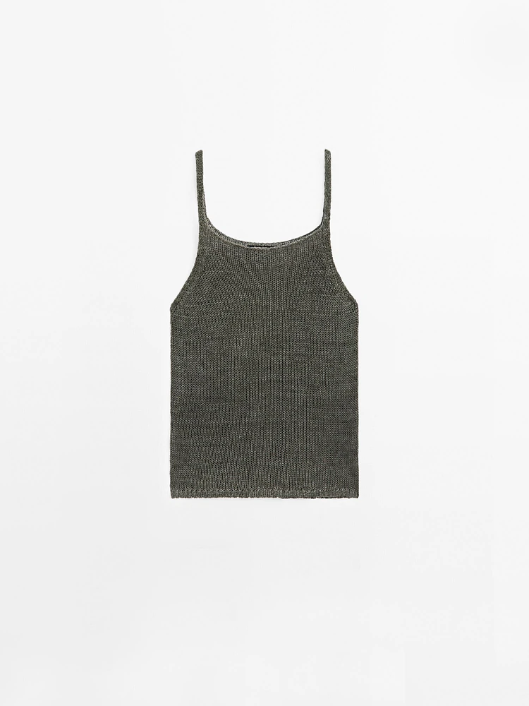 Faded strappy knit top