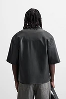 FAUX LEATHER OVERSHIRT