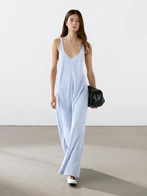 Robe longue fluide dos fantaisie