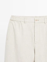 100% linen jogger fit trousers