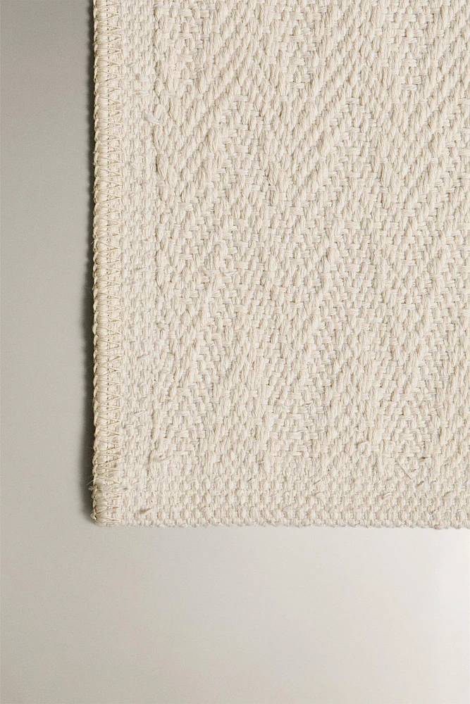RAISED DESIGN COTTON AREA RUG