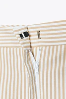 STRIPED BELTED CULOTTES
