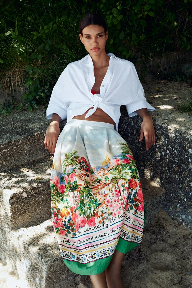 CHEMISE EN POPELINE À MANCHES AMPLES