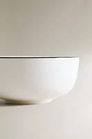 BONE CHINA BOWL WITH BLACK RIM