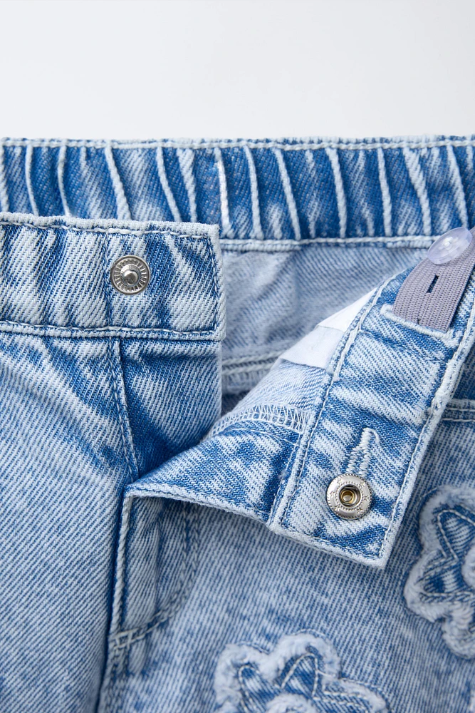 BERMUDA EN DENIM FLEURS