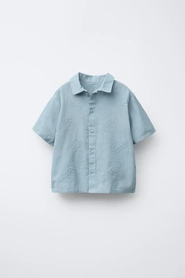 EMBROIDERED LINEN BLEND SHIRT