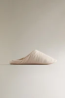 MULE SLIPPERS WITH LEATHER SOLE