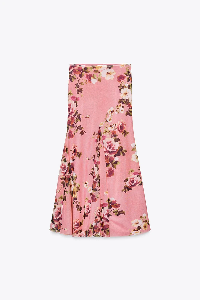 PRINTED TULLE MAXI SKIRT