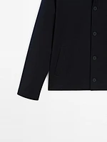 Cotton blend twill overshirt