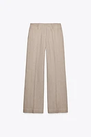 STRAIGHT LEG HERRINGBONE PANTS