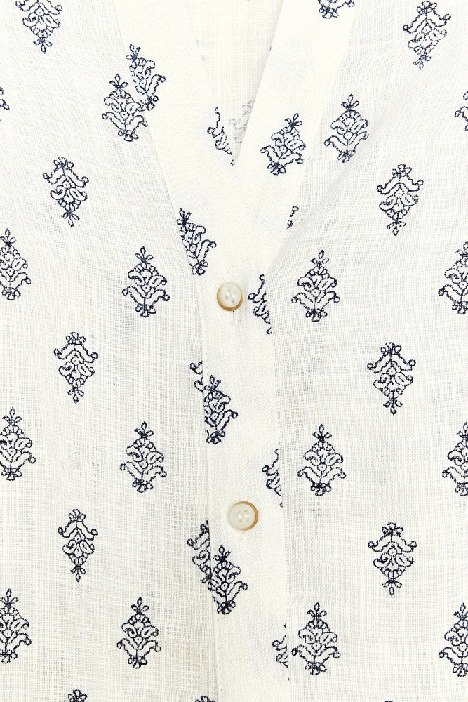 BALLOON SLEEVE PRINTED BLOUSE