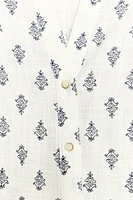 BALLOON SLEEVE PRINTED BLOUSE