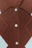 HAUT POLO EN MAILLE À LOSANGES