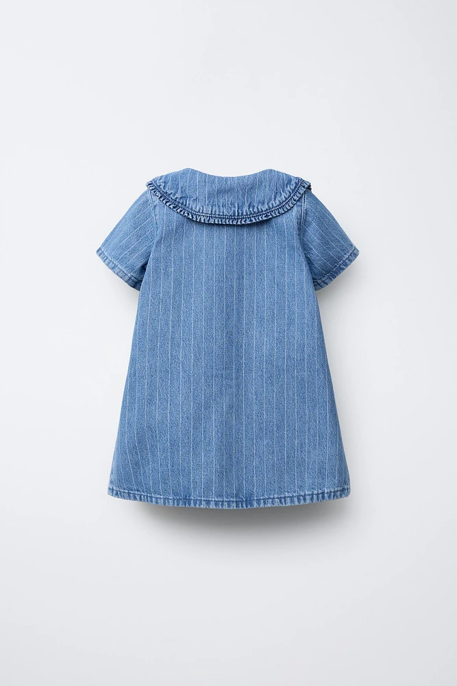STRIPED DENIM DRESS